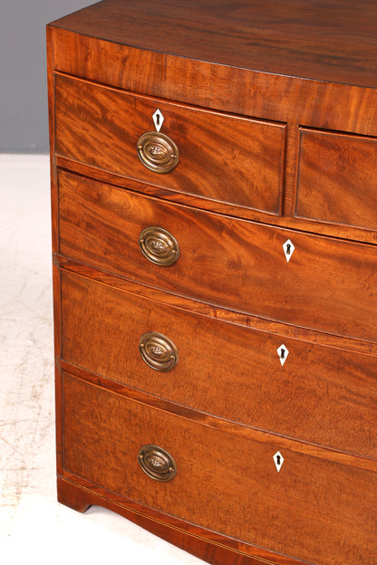 Wunderschöne Englische Kommode Mahagoni Antik Schubladenkommode Bow Front Schrank Sideboard Vintage