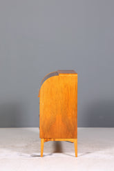 Schlichter Mid Century Rollladen Sekretär echt Holz Büro Schrank Vintage Schreibkommode