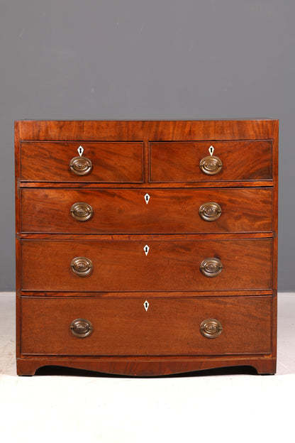 Wunderschöne Englische Kommode Mahagoni Antik Schubladenkommode Bow Front Schrank Sideboard Vintage
