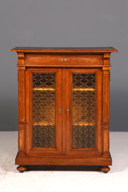 Edle Gründerzeit Vitrine um 1880 Schrank Antik Jugendstil Nussbaum Bücherschrank Buffet Vintage