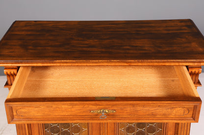 Edle Gründerzeit Vitrine um 1880 Schrank Antik Jugendstil Nussbaum Bücherschrank Buffet Vintage