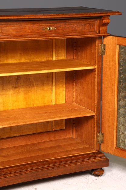 Edle Gründerzeit Vitrine um 1880 Schrank Antik Jugendstil Nussbaum Bücherschrank Buffet Vintage