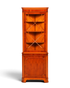Hauptstadt Möblerei Heldense Eckvitrine aus Eibenholz im englischen Antik-Stil mit Glastüren und verstellbaren Böden