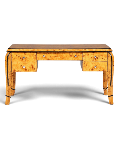 Wunderschöner Art Deco Stil Schreibtisch Bürotisch Antik Stil Birke Office Desk