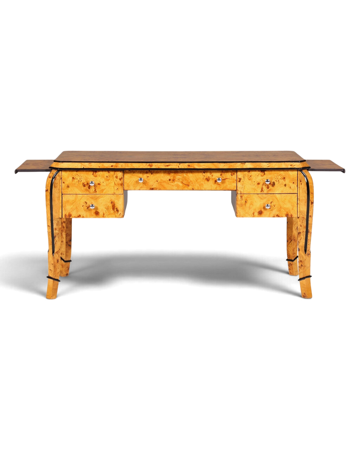 Wunderschöner Art Deco Stil Schreibtisch Bürotisch Antik Stil Birke Office Desk