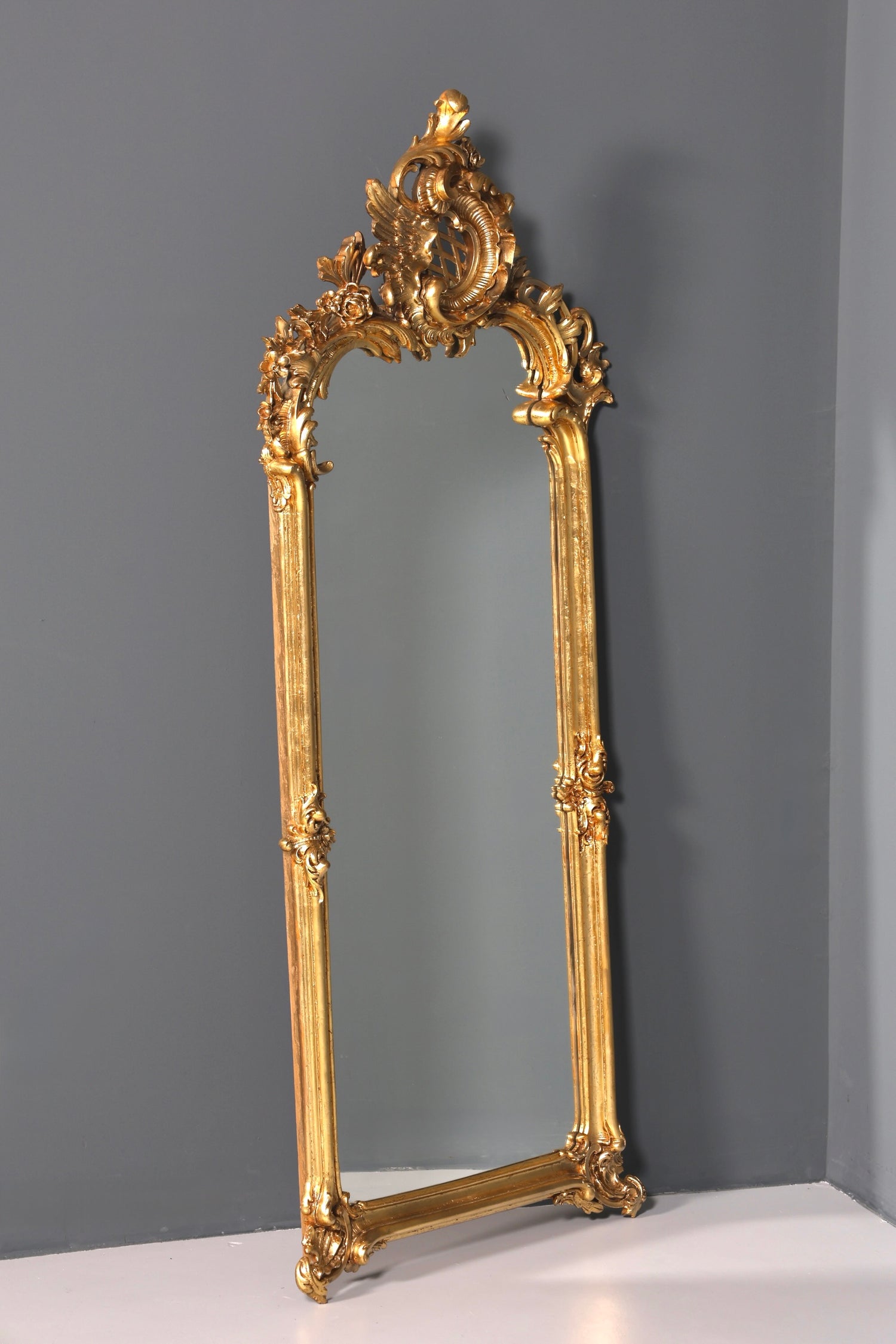 Traumhafter Prunk Barock Stil Standspiegel Gold Antik Stil Ornament Flurspiegel Spiegel