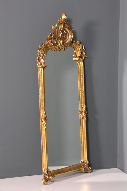 Traumhafter Prunk Barock Stil Standspiegel Gold Antik Stil Ornament Flurspiegel Spiegel