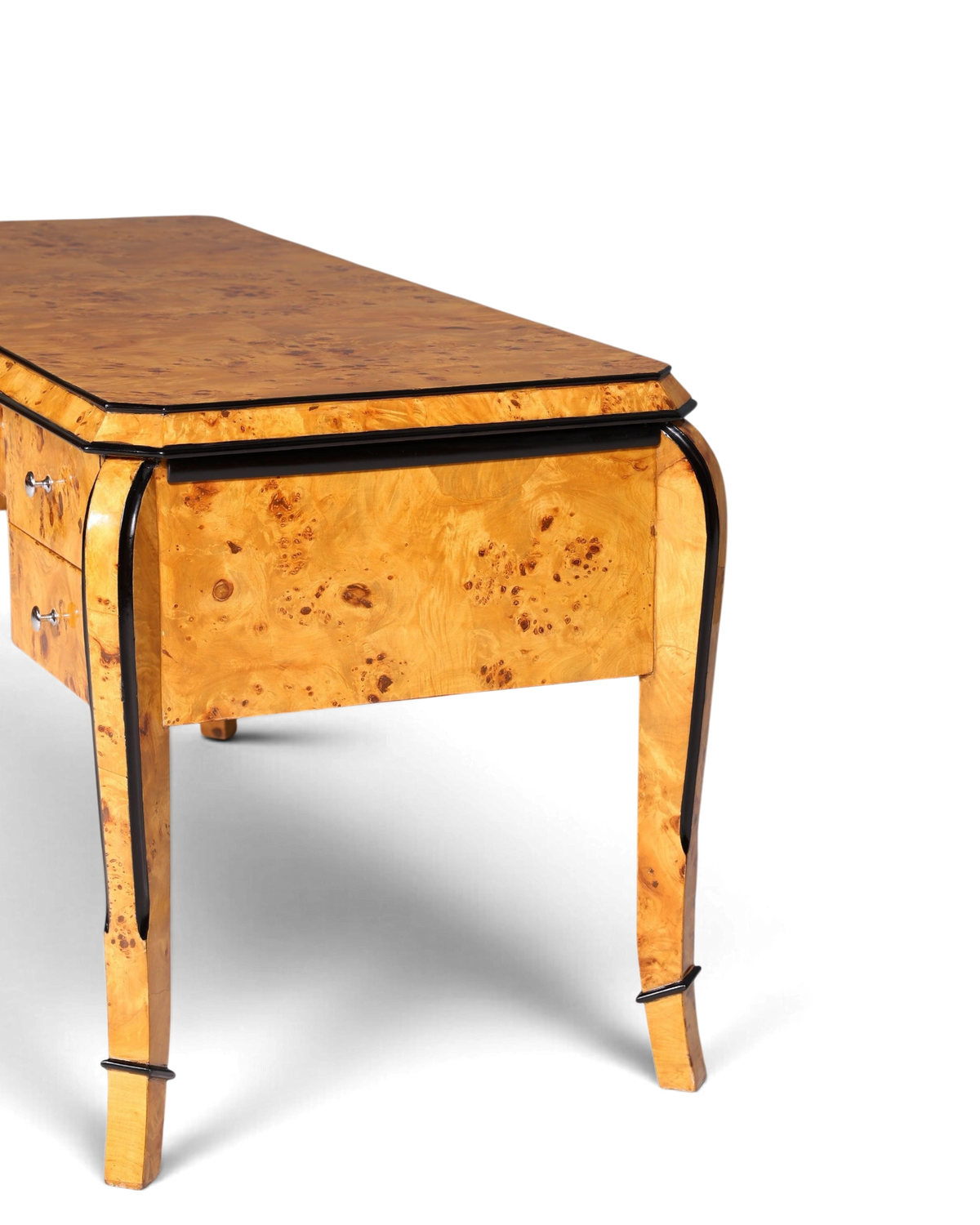 Wunderschöner Art Deco Stil Schreibtisch Bürotisch Antik Stil Birke Office Desk