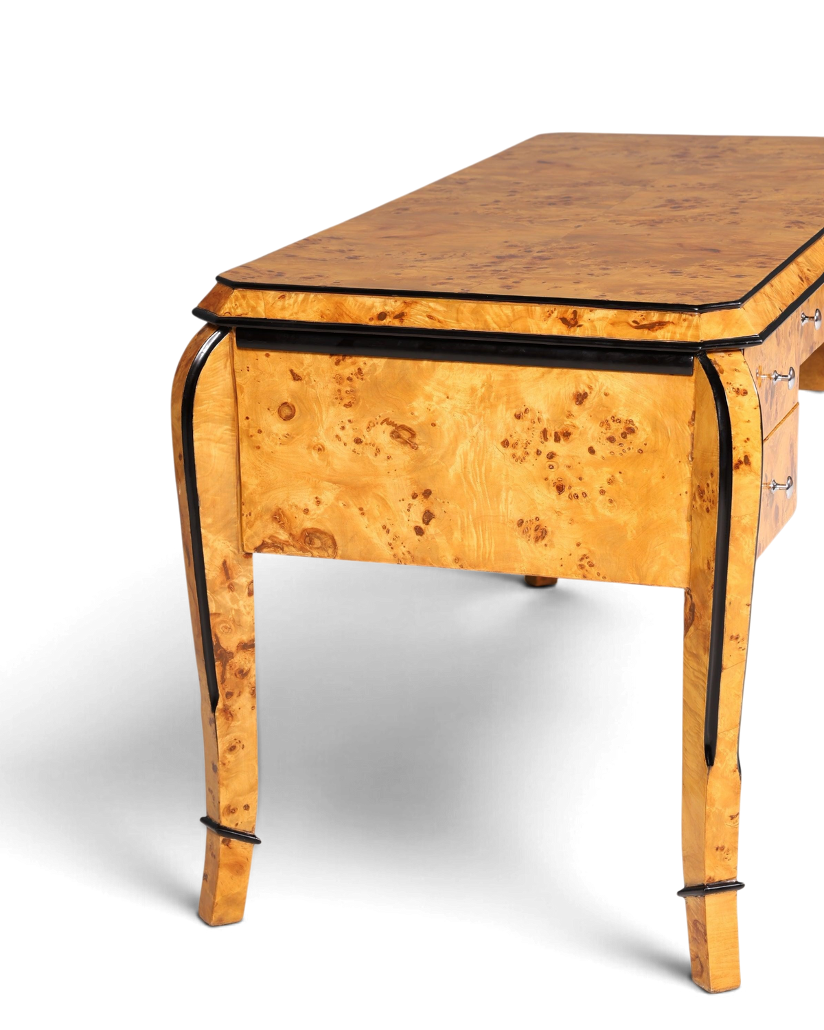 Wunderschöner Art Deco Stil Schreibtisch Bürotisch Antik Stil Birke Office Desk