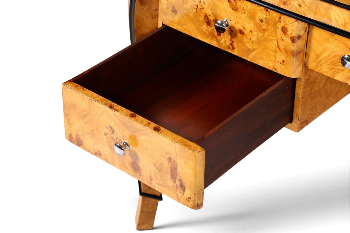 Wunderschöner Art Deco Stil Schreibtisch Bürotisch Antik Stil Birke Office Desk