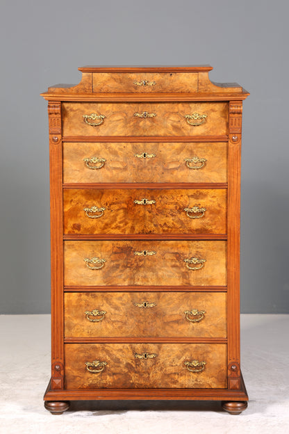 Stilvoller Gründerzeit Sekretär Vertiko Highboard Louis Philippe Chiffoniere Kommode um 1880