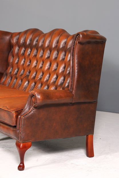 Wunderschönes Original Centurion Queen Anne Sofa 3-Sitzer Couch Chesterfield England Polstersofa