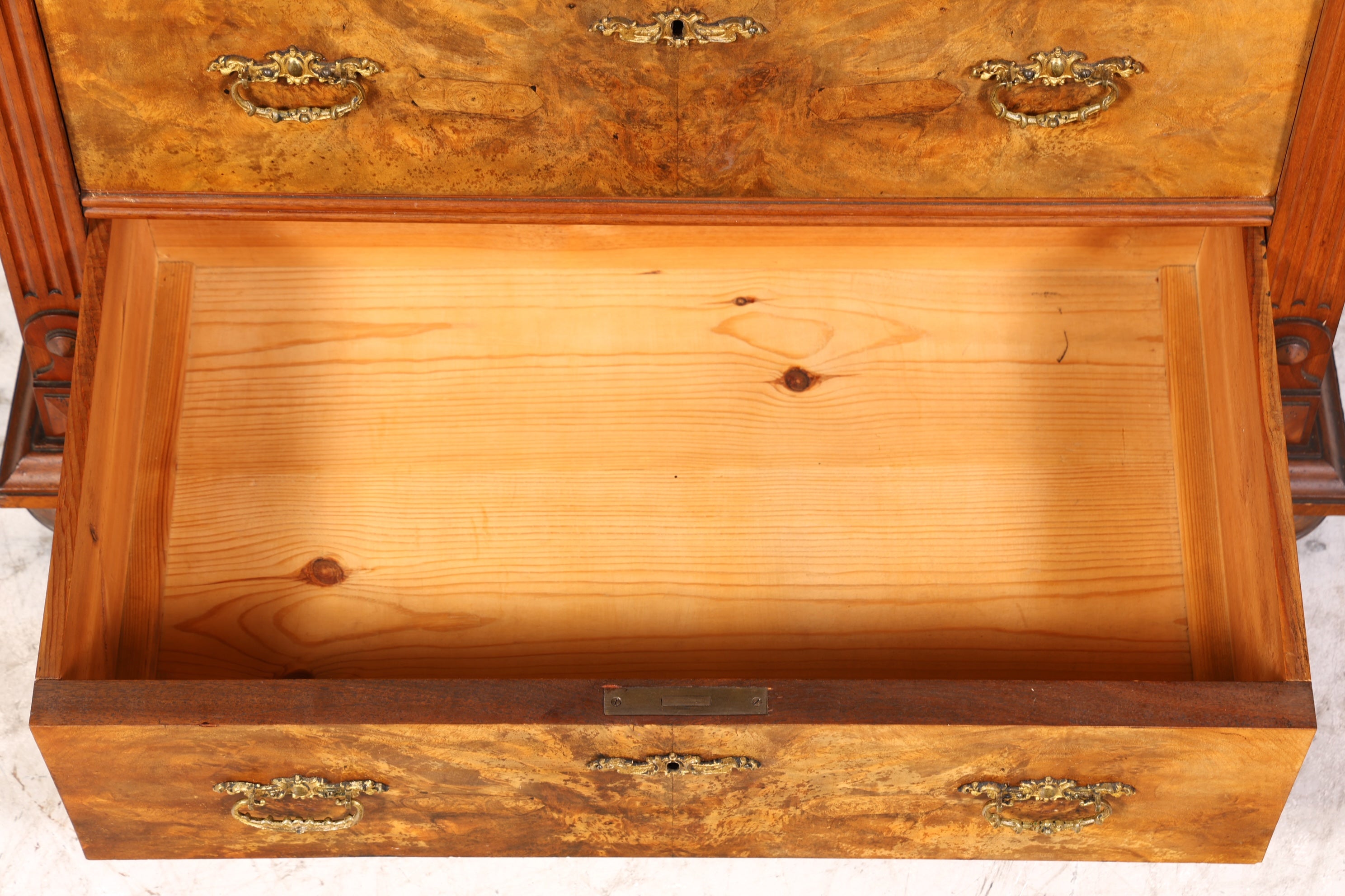 Stilvoller Gründerzeit Sekretär Vertiko Highboard Louis Philippe Chiffoniere Kommode um 1880