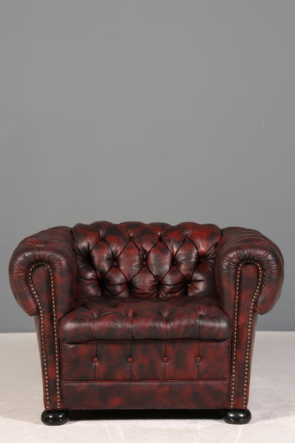 Wunderschöner Original Chesterfield Sessel Englisch Leder Armlehnsessel Herrensessel 1 von 2