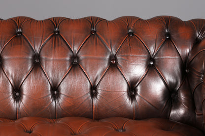 Wunderschönes Original Chesterfield Sofa 2-Sitzer Couch Englisches echt Leder Sofa UK 1 von 2