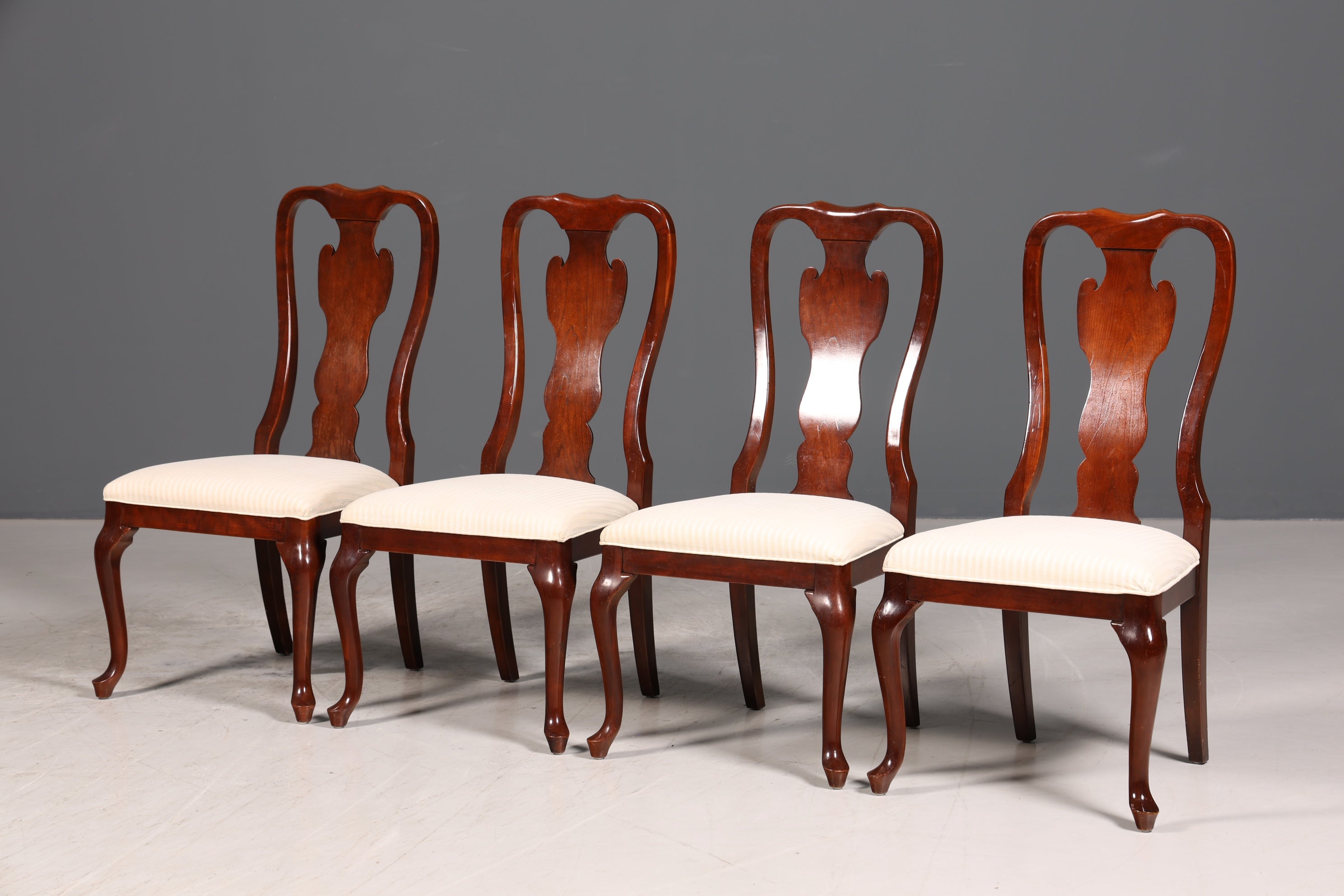 4x Edle Drexel Heritage Stühle Amerikanisch USA Chippendale Stil Stuhlset Küchenstuhl Set Esszimmer Stühle