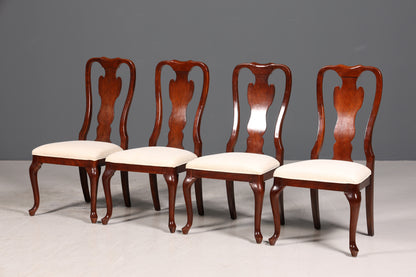 4x Edle Drexel Heritage Stühle Amerikanisch USA Chippendale Stil Stuhlset Küchenstuhl Set Esszimmer Stühle