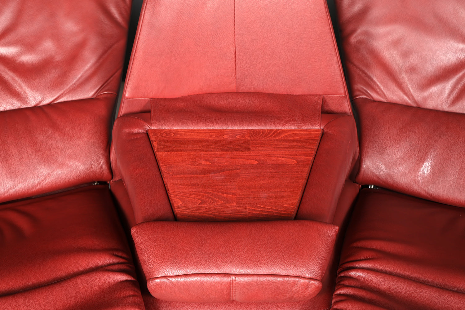 Edles Himolla Ledersofa Trapez 3-Sitzer Echt Leder Rot Relaxsofa Couch Sofa elektrisch verstellbar Vintage