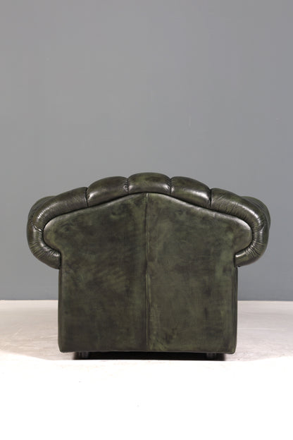 Wunderschöner Original Chesterfield Centurion Sessel grün Englischer Armlehnsessel Englisch Herrensessel
