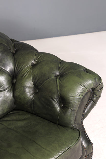 Wunderschöner Original Chesterfield Centurion Sessel grün Englischer Armlehnsessel Englisch Herrensessel