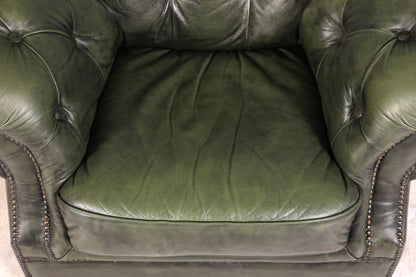 Wunderschöner Original Chesterfield Centurion Sessel grün Englischer Armlehnsessel Englisch Herrensessel