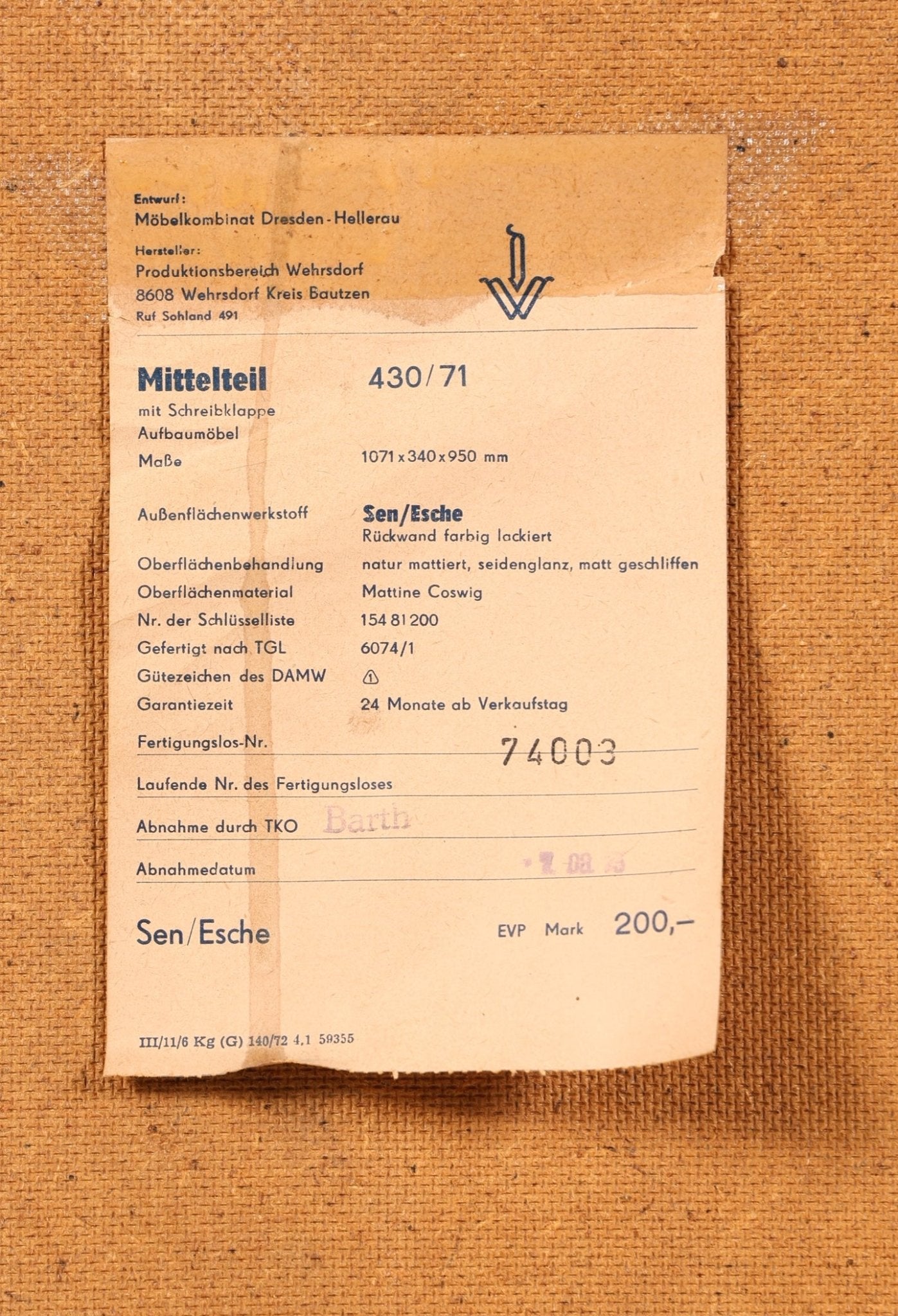 Original Hellerau Highboard Mid Century Sekretär Joachim Nebelung 430 Bauhaus Vintage Schrank