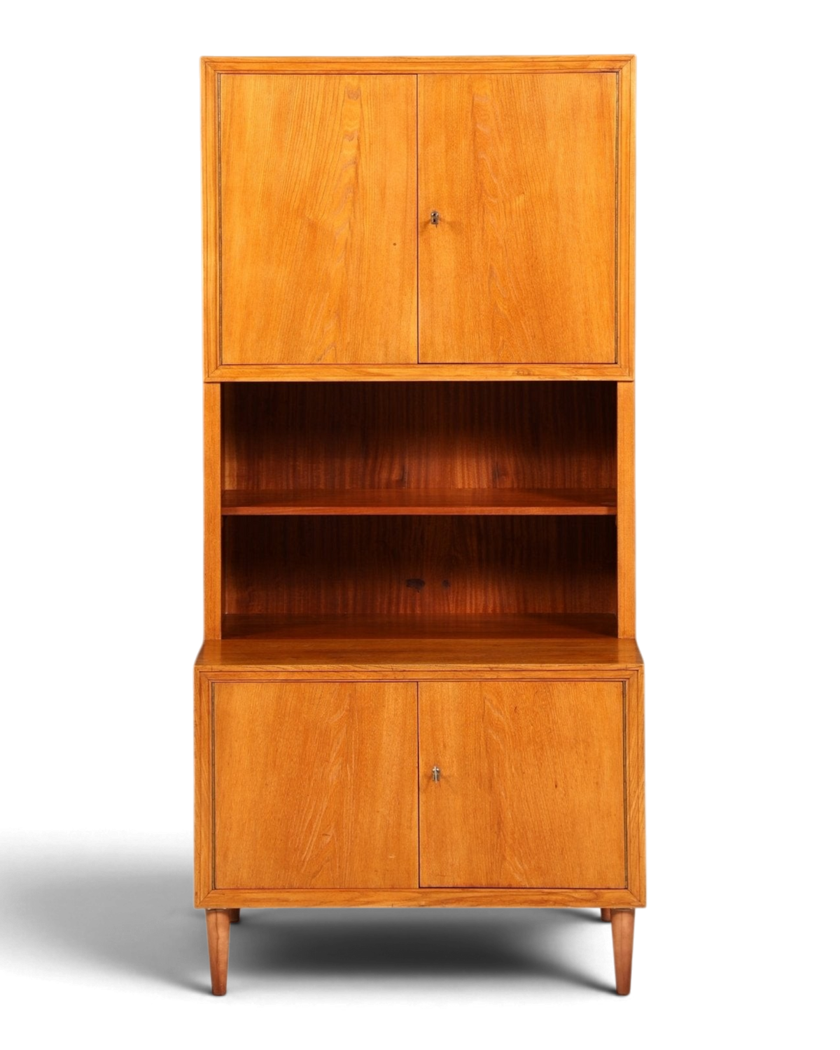 Schlichter Mid Century Schrank Danish Design Regal Retro Nussbaum 60s