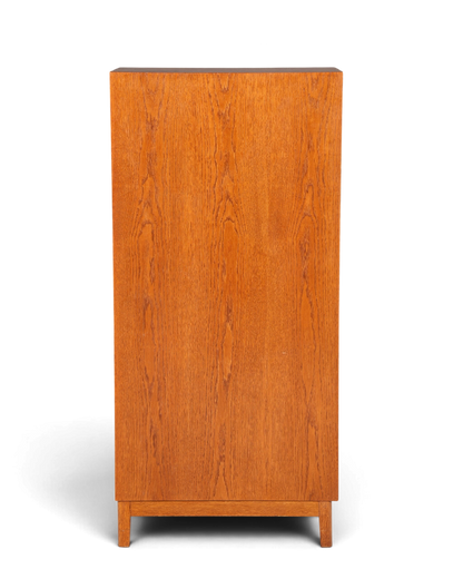 Hauptstadt Möblerei Mid Century Vertiko Aktenschrank aus massivem Holz mit schöner Maserung im Bauhaus Stil