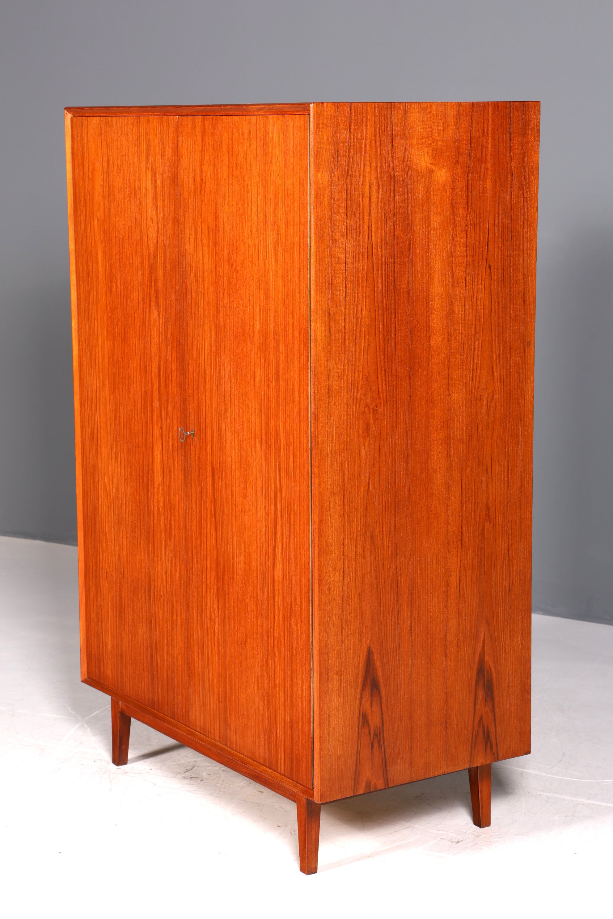 Dreamlike mid-century wardrobe, vintage cabinet, retro Danish design, teak linen cupboard, hallway cupboard