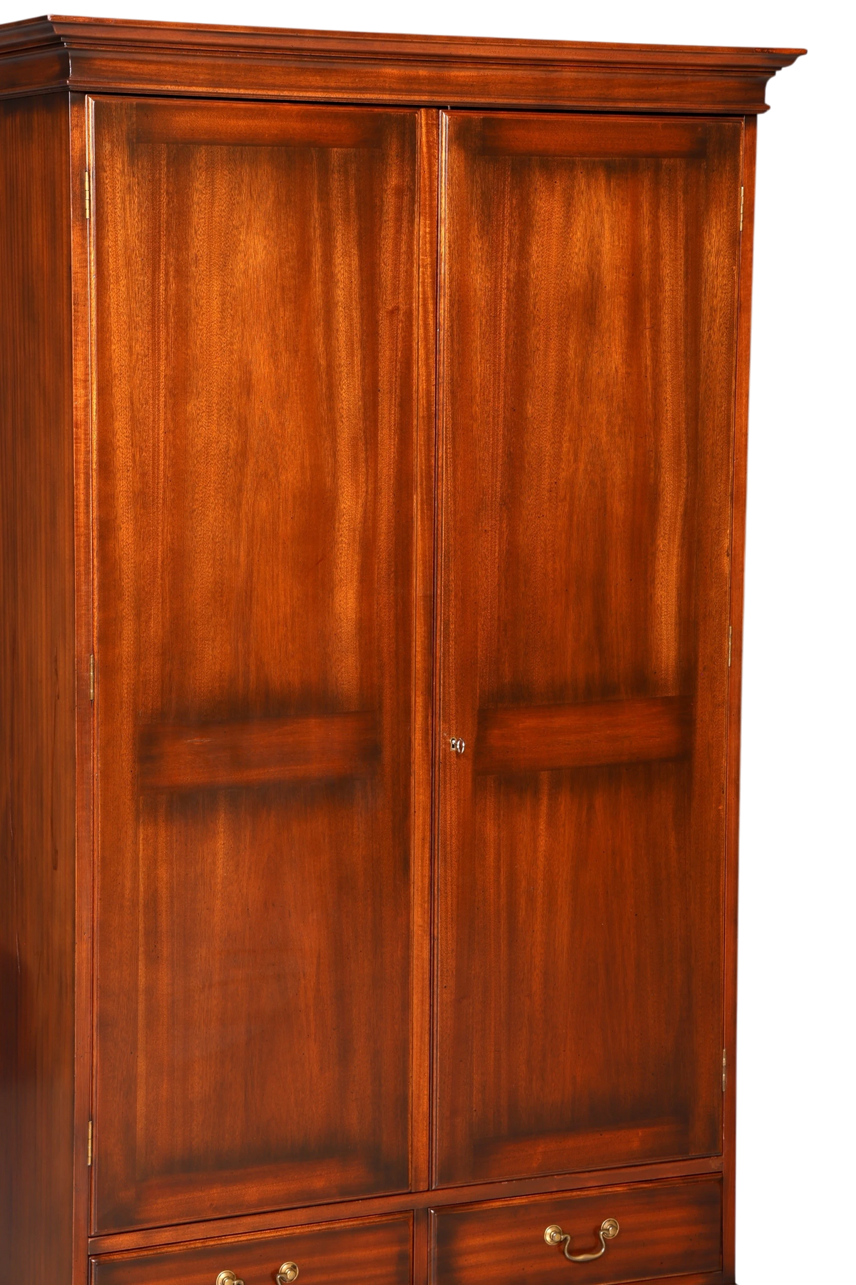 Hauptstadt Möblerei englischer Kleiderschrank aus Mahagoni mit zwei Türen und Schubladen im antiken Vintage-Stil