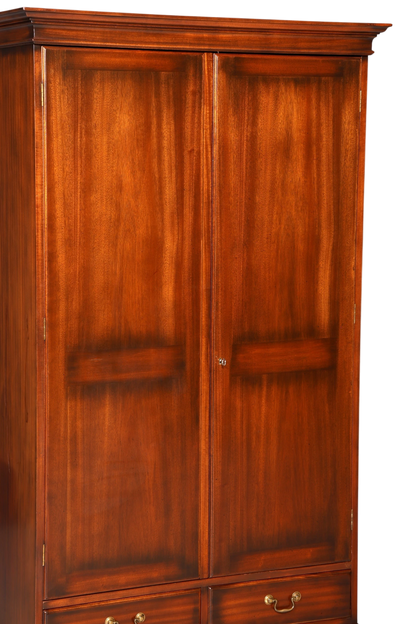Hauptstadt Möblerei englischer Kleiderschrank aus Mahagoni mit zwei Türen und Schubladen im antiken Vintage-Stil