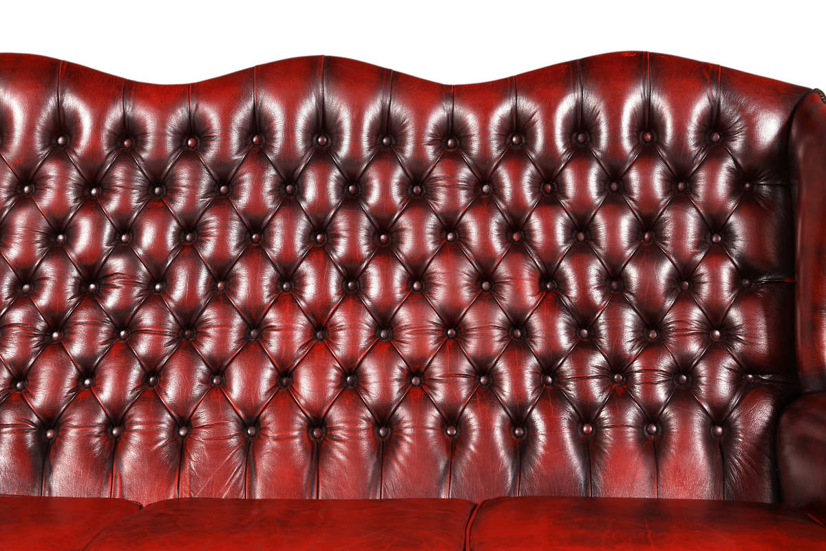 Wunderschönes Original Chesterfield Queen Anne Sofa 3er Sofa Englische Leder Couch Polstersofa Antik England