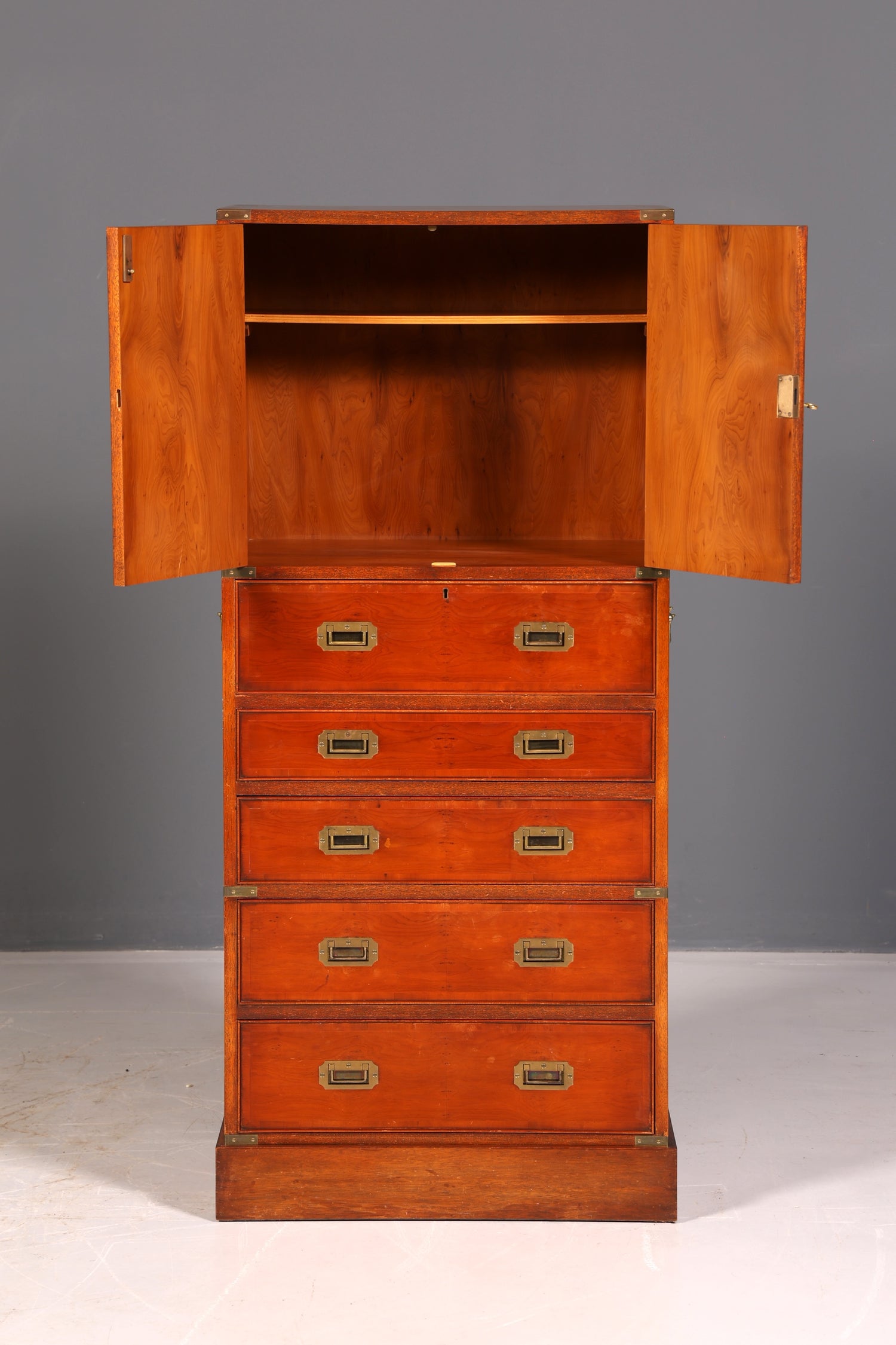 Wunderschöner Maritimer Schrank Vertiko Military Chest Kommode Sekretär Schubladenschrank Antik Sekretär Vintage