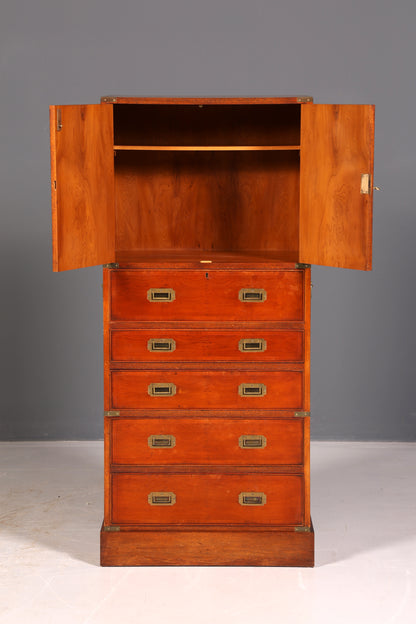 Wunderschöner Maritimer Schrank Vertiko Military Chest Kommode Sekretär Schubladenschrank Antik Sekretär Vintage