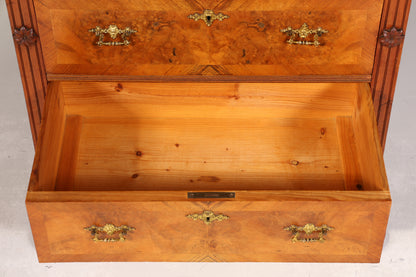 Wunderschöne Gründerzeit Kommode Louis Philippe Vertiko Nussbaum Sideboard um 1880
