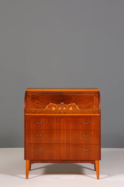 Traumhafter Mid Century Rollladen Sekretär Danish Design echt Holz Rollladen Kommode Schreibkommode