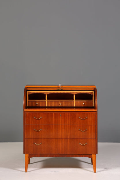 Traumhafter Mid Century Rollladen Sekretär Danish Design echt Holz Rollladen Kommode Schreibkommode