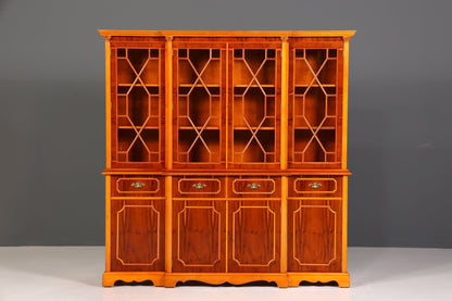 Wunderschöne Englische Vitrine Bücherschrank Buffet Antik Stil Englisch Eibe Glasvitrine Bibliothek