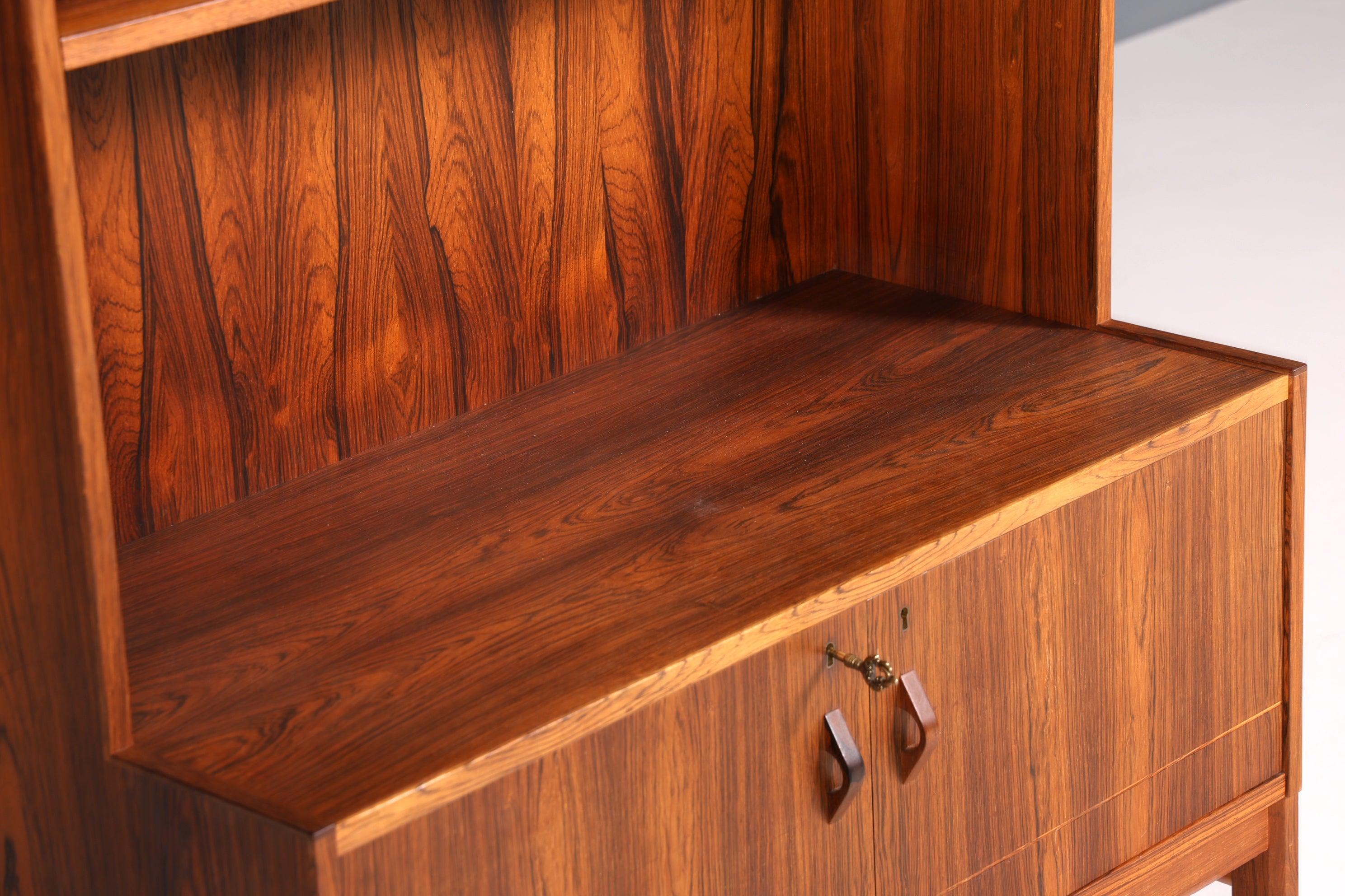 Stilvolles Mid Century Palisander Regal Vintage Bücherregal 60s Schrank Kommode Buchablage