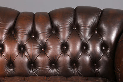 Wunderschönes Original Chesterfield 2er Sofa Englisch Herrenzimmer echt Leder 2- Sitzer Couch