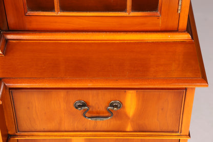 Edle Englische Vitrine Bücherschrank Buffet Antik Stil Englisch Eibe Glasvitrine Bibliothek