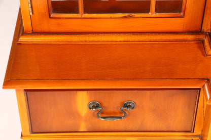 Edle Englische Vitrine Bücherschrank Buffet Antik Stil Englisch Eibe Glasvitrine Bibliothek