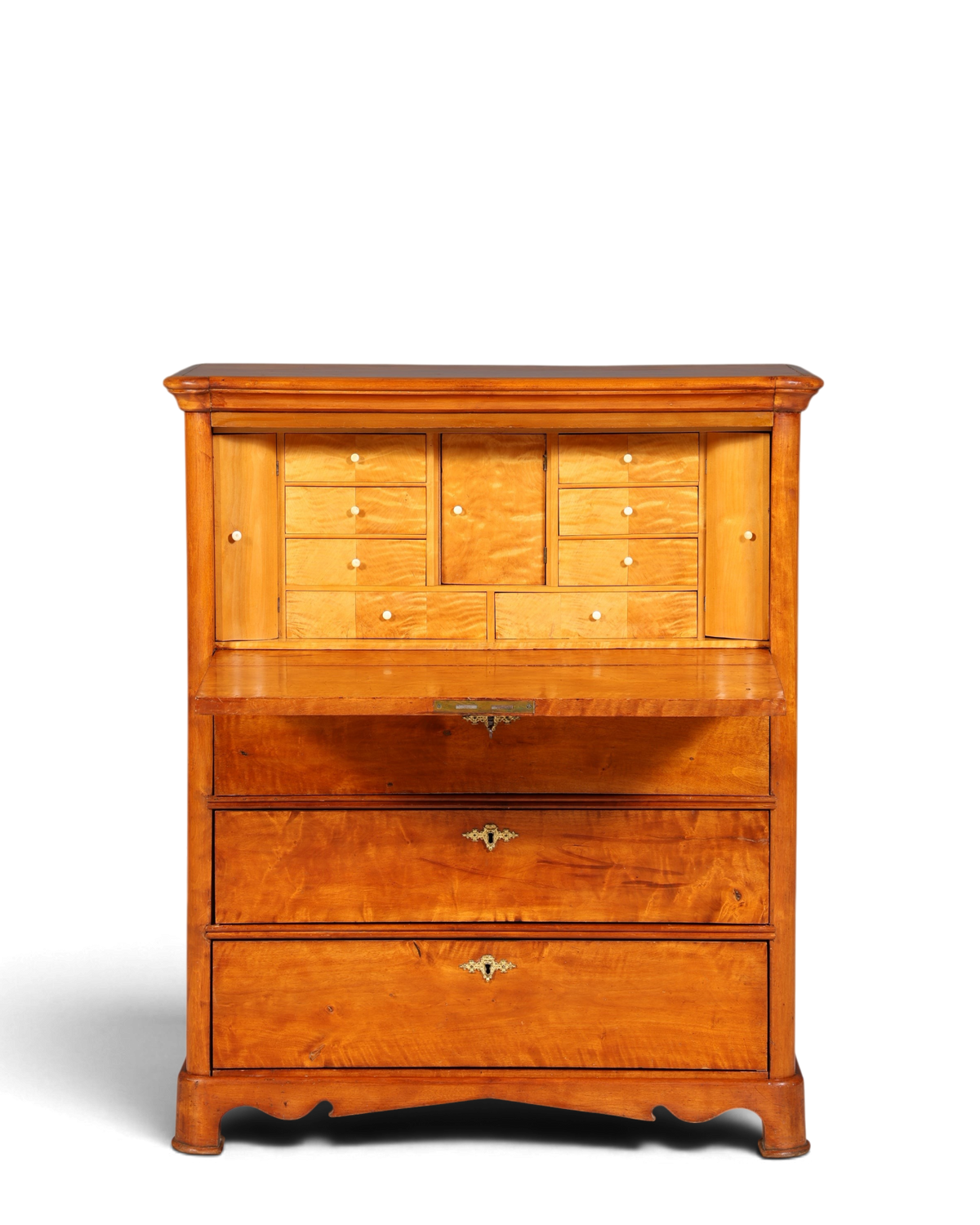 Stilvoller Biedermeier Sekretär Vertiko Louis Philippe  Kommode Schubladenkommode