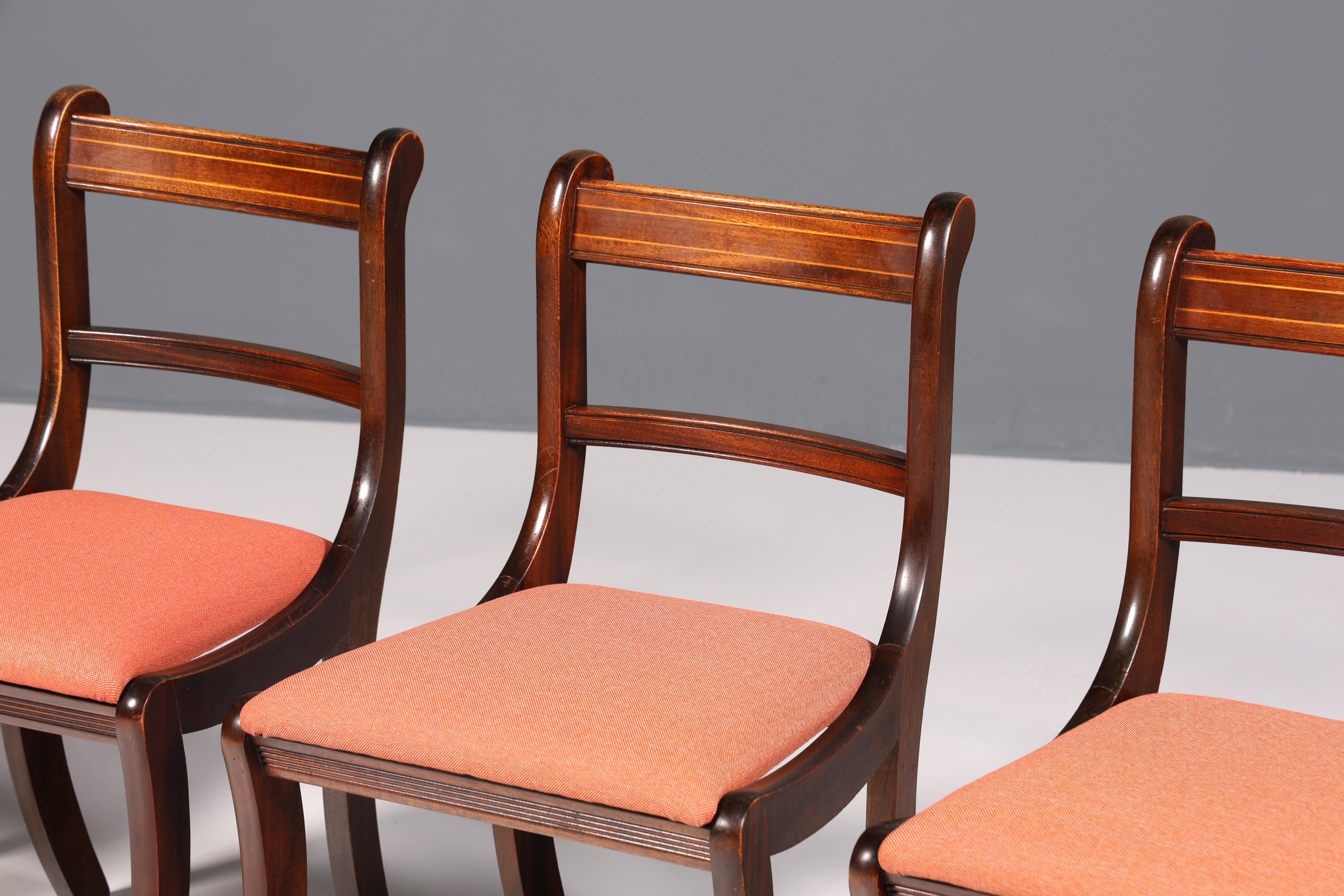 4x Edle Englische Stühle Englisch Dining Chairs  Mahagoni Küchenstühle Stuhlset