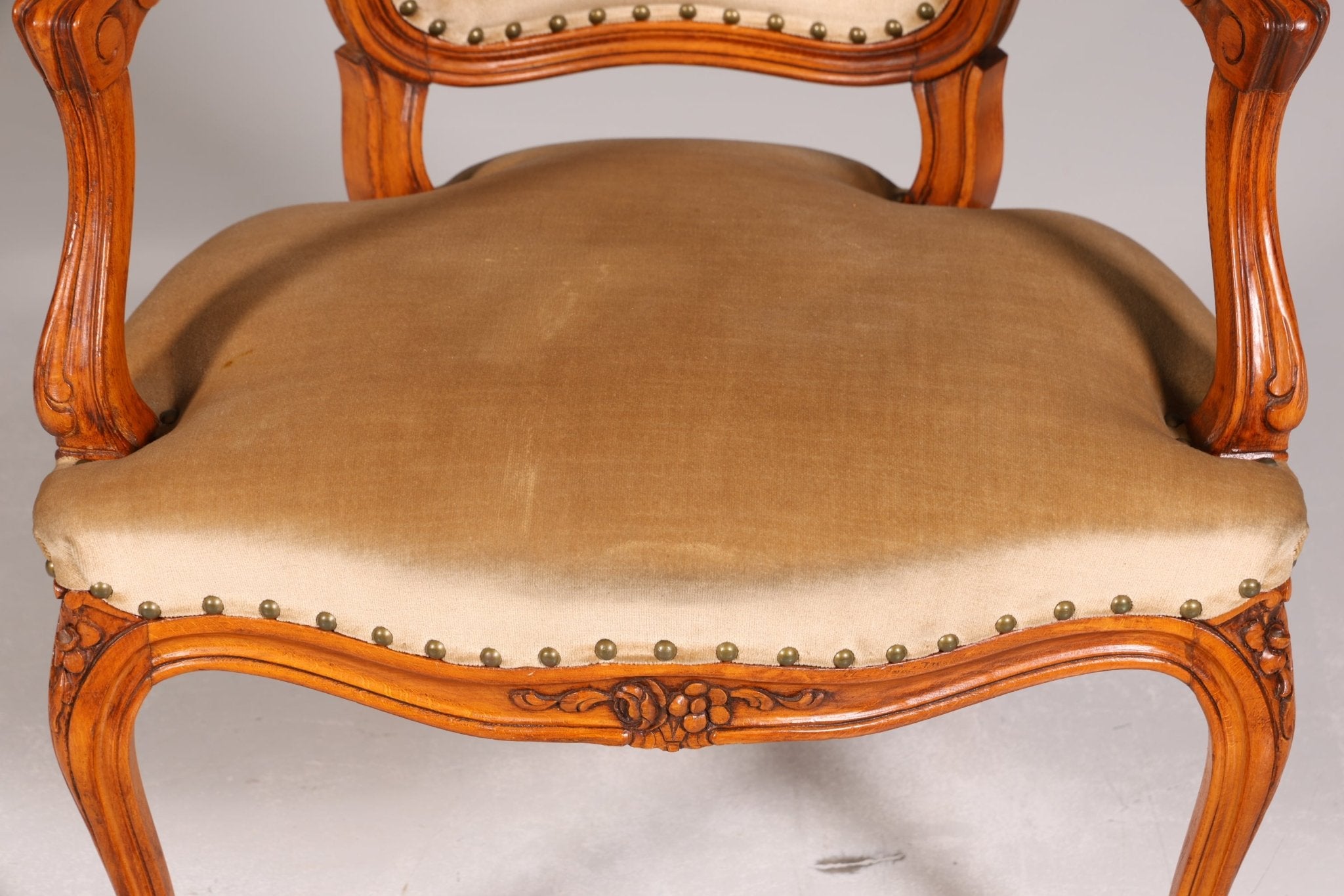 Edler Chippendale Armlehnstuhl Barock Stil Sekretär Stuhl Samt Stoff Sessel Bürostuhl