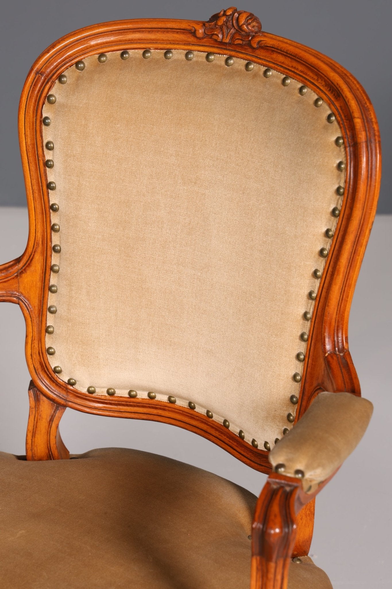 Edler Chippendale Armlehnstuhl Barock Stil Sekretär Stuhl Samt Stoff Sessel Bürostuhl