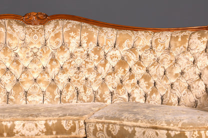 Wunderschönes Chippendale Sofa Barock Stil Couch Samt Stoff 3 Sitzer Canapé