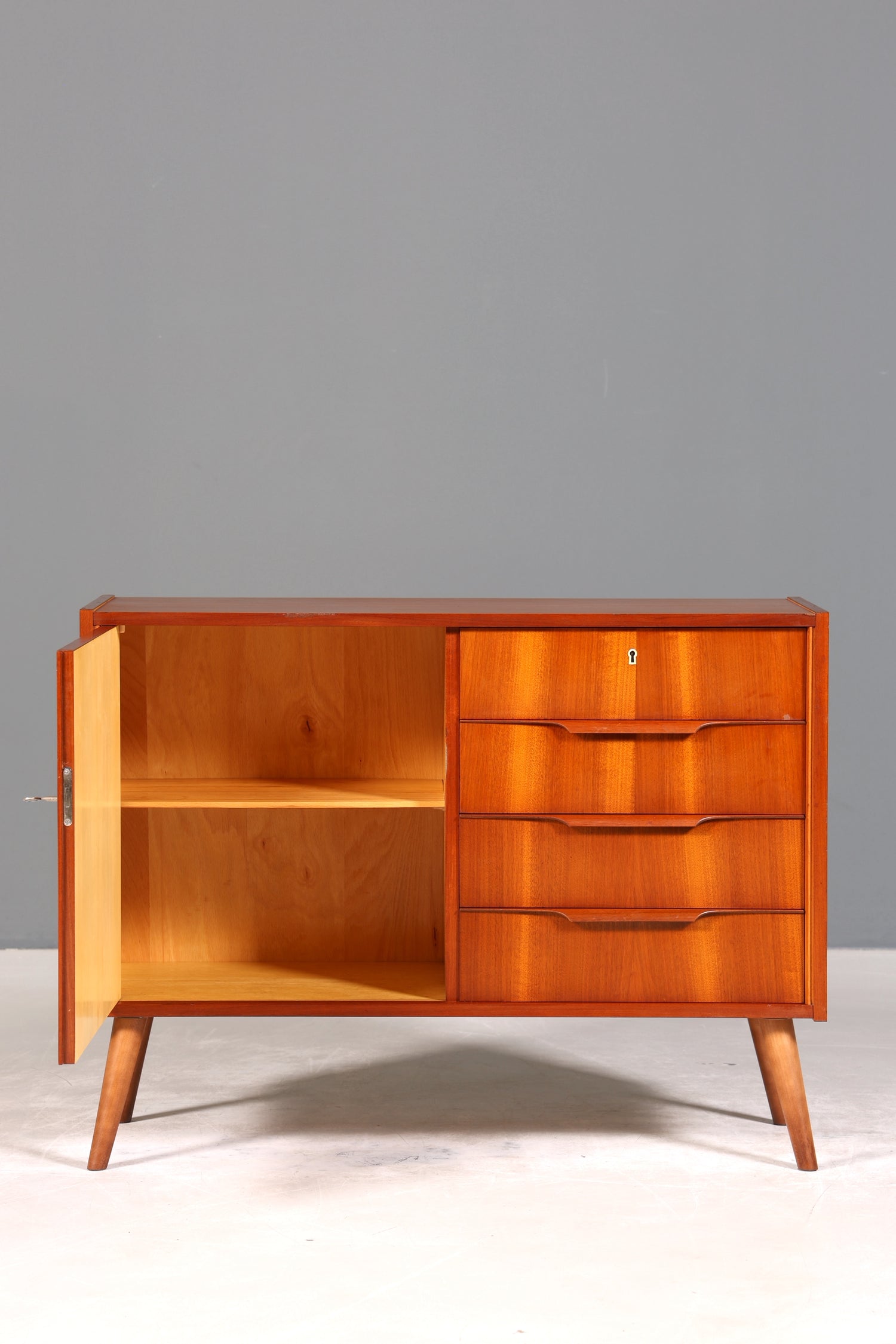 Wunderschöne Mid Century Kommode Vintage Schrank Teak Holz Retro Flur Kommode 60s Regal Sideboard