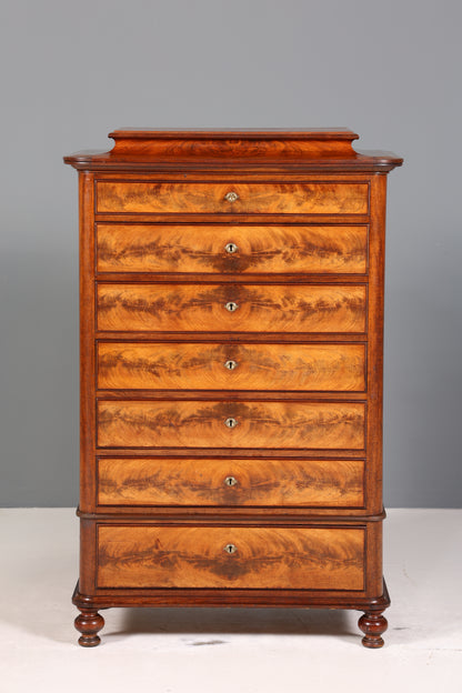 Wunderschöne Louis Philippe Chiffoniere um 1880 Gründerzeit Nussbaum Vertiko Schrank Semainier