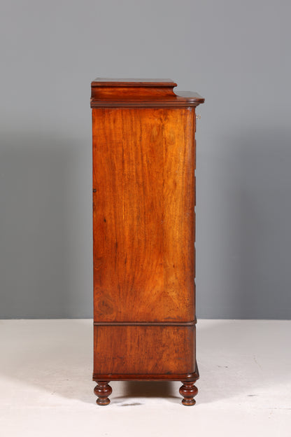 Wunderschöne Louis Philippe Chiffoniere um 1880 Gründerzeit Nussbaum Vertiko Schrank Semainier